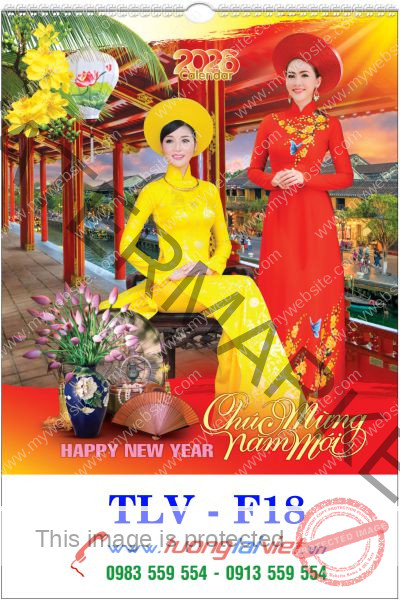 In Lịch lo xo 7 tờ Áo dài việt nam