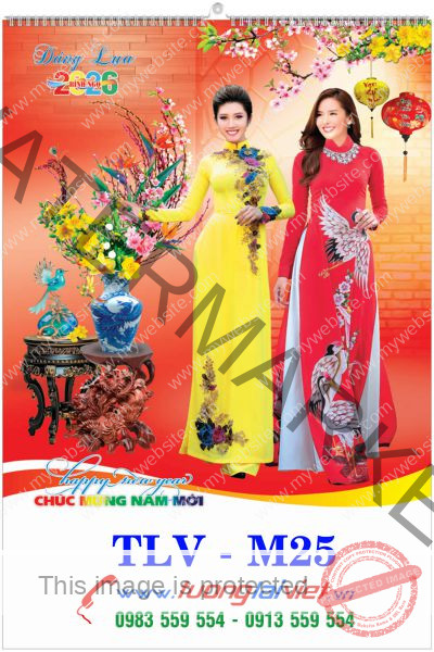 In Lịch lo xo 7 tờ Áo dài