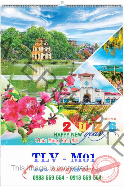 In Lịch lo xo 7 tờ Cảnh đẹp Việt Nam