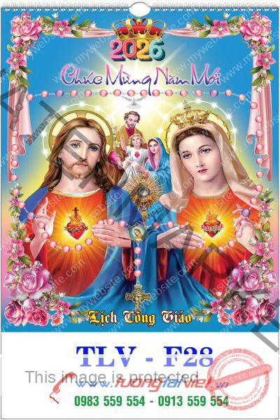 In Lịch treo tường 7 tờ Lịch công giáo