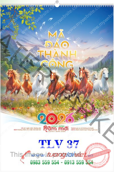 In Lịch lo xo 7 tờ Lộc xuân