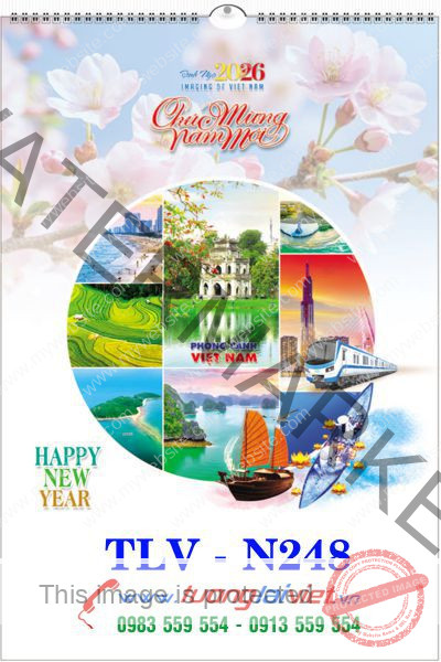 In Lịch lo xo 7 tờ Phong cảnh Việt Nam