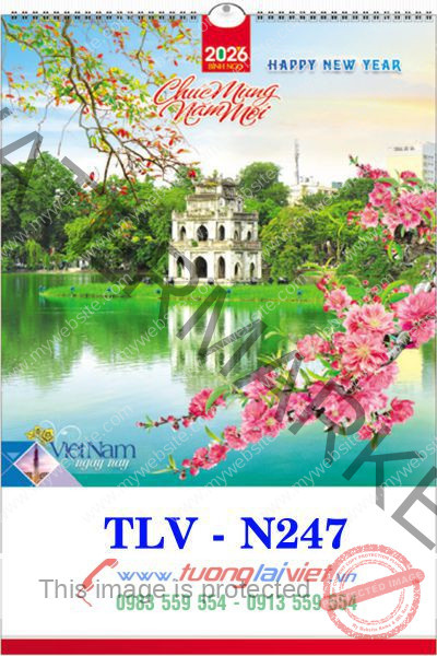 In Lịch lo xo 7 tờ Phong cảnh
