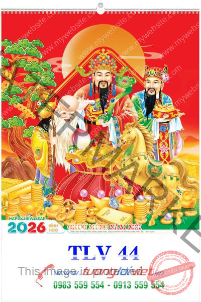 In Lịch lo xo 7 tờ Phúc lộc thọ