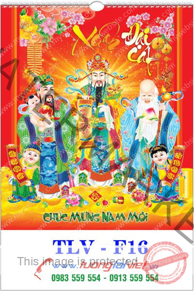 In Lịch lo xo 7 tờ Phước lộc thọ