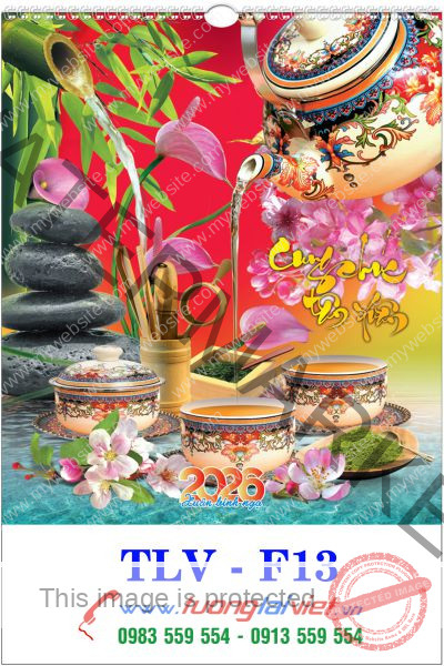 In Lịch lo xo 7 tờ Trà đạo