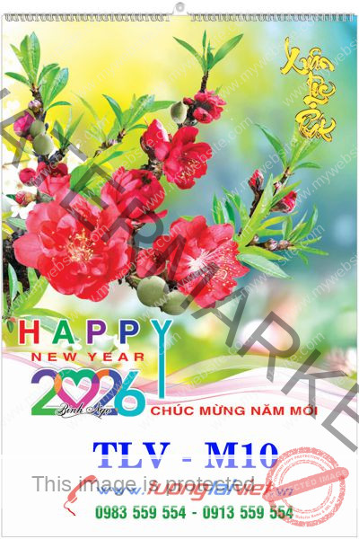 In Lịch lo xo 7 tờ Xuân lộc phát