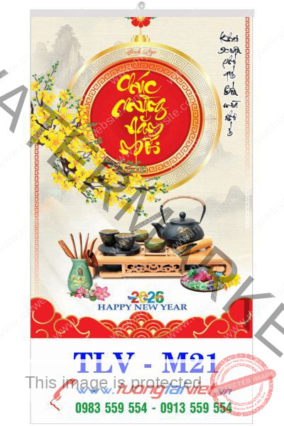 In Lịch nẹp thiếc Chữ thư pháp