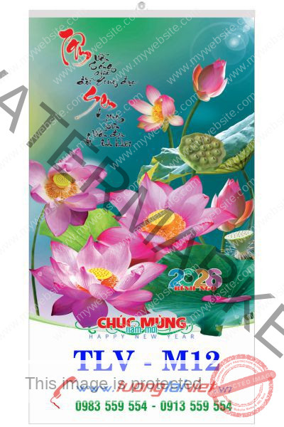 In Lịch nẹp thiếc Hoa sen