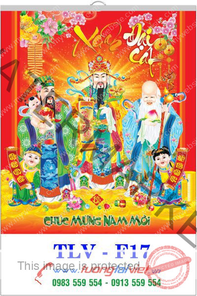 In Lịch nẹp thiếc Phúc lộc thọ