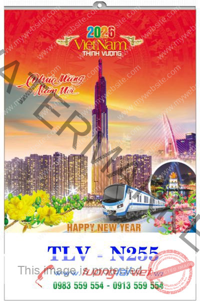 In Lịch treo tường 5 tờ Cảnh Đẹp