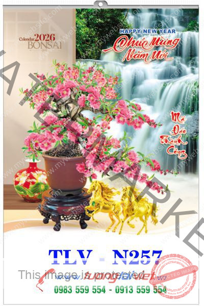 In Lịch treo tường 5 tờ Cây cảnh